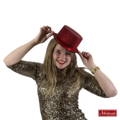 Showhoedje Met Rode Glitters