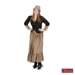 Charles Dickens: Beige Geruiten Rok Met Zwart Vest