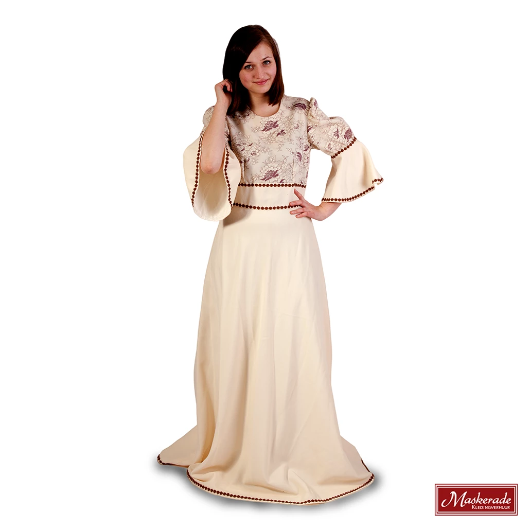 Creme Jurk Met Print (Charles Dickens) 3 Creme Jurk Met Print (Charles Dickens)