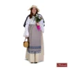 Beige Rok Met Witte Blouse, Grijs Schort En Blauwe Omslag (Charles Dickens) -MASKERADE KLEDING Winkel DKNS439MK