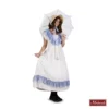 Witte Jurk Met Blauw Kant (Charles Dickens) 2 Witte Jurk Met Blauw Kant (Charles Dickens) -MASKERADE KLEDING Winkel DKNS440MK