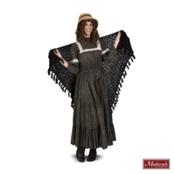 Charles Dickens: Bruine Jurk Met Bloemenprint En Zwarte Omslag