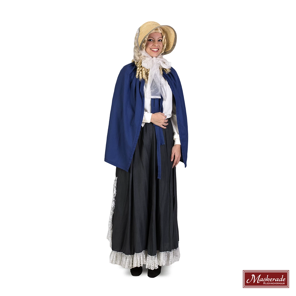 Charles Dickens: Grijze Rok Met Kanten Onderkant En Witte Blouse Met Blauwe Omslag 3 Charles Dickens: Grijze Rok Met Kanten Onderkant En Witte Blouse Met Blauwe Omslag