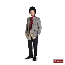 Charles Dickens: Grijze Geruiten Wollen Jas En Blauwe Broek