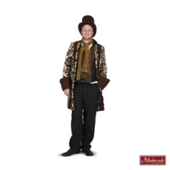 Charles Dickens: Lichtbruine Jas Met Print En Blauwe Broek En Vest