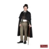 Charles Dickens: Zwarte Cape Met Rood Vest En Beige Broek 2 Charles Dickens: Zwarte Cape Met Rood Vest En Beige Broek -MASKERADE KLEDING Winkel DKNS519ZZ