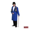 Charles Dickens: Blauwe Lange Jas Met Gouden Gilet En Krijtstreepbroek 1 Charles Dickens: Blauwe Lange Jas Met Gouden Gilet En Krijtstreepbroek -MASKERADE KLEDING Winkel DKNS545MK