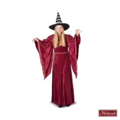 Bordeaux Fluwelen Jurk Met Vleermuismouwen