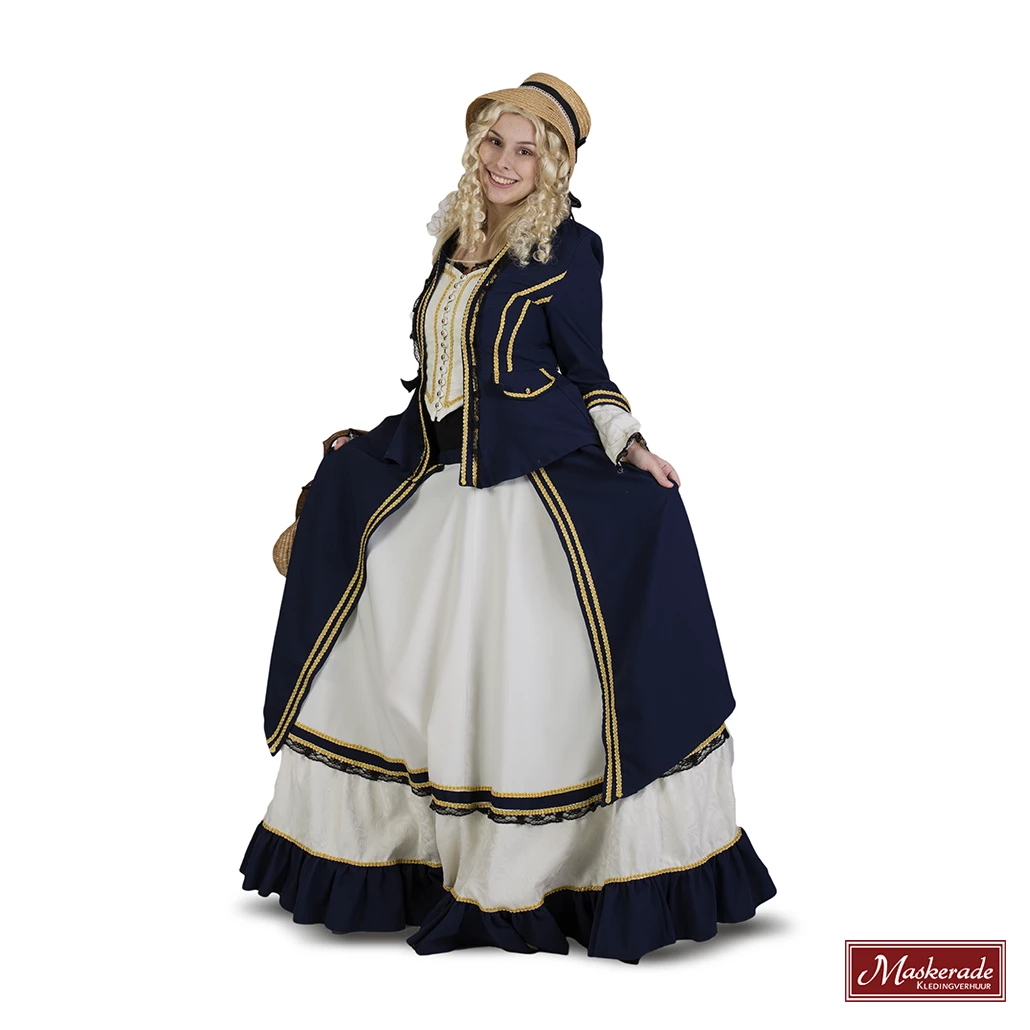 Victoriaanse Luxe Tweekleurige Jas Met Rok 3 Victoriaanse Luxe Tweekleurige Jas Met Rok