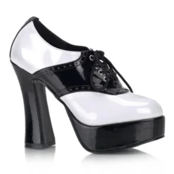 Schoenen: Lak Plateauzool Zwart Wit (Charleston)